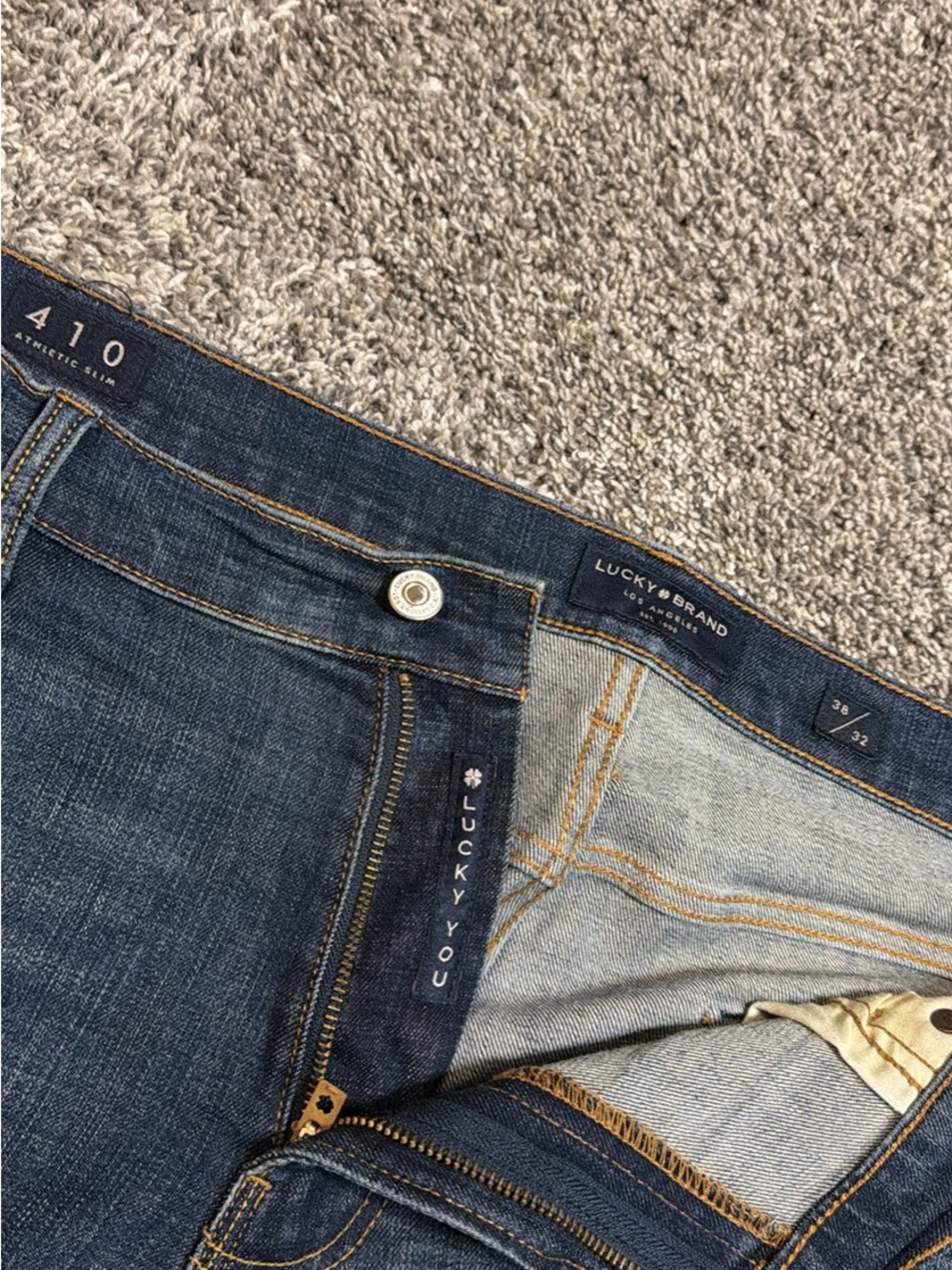 Lucky Brand 410 Athletic Slim Jeans in Dark Blue Denim
